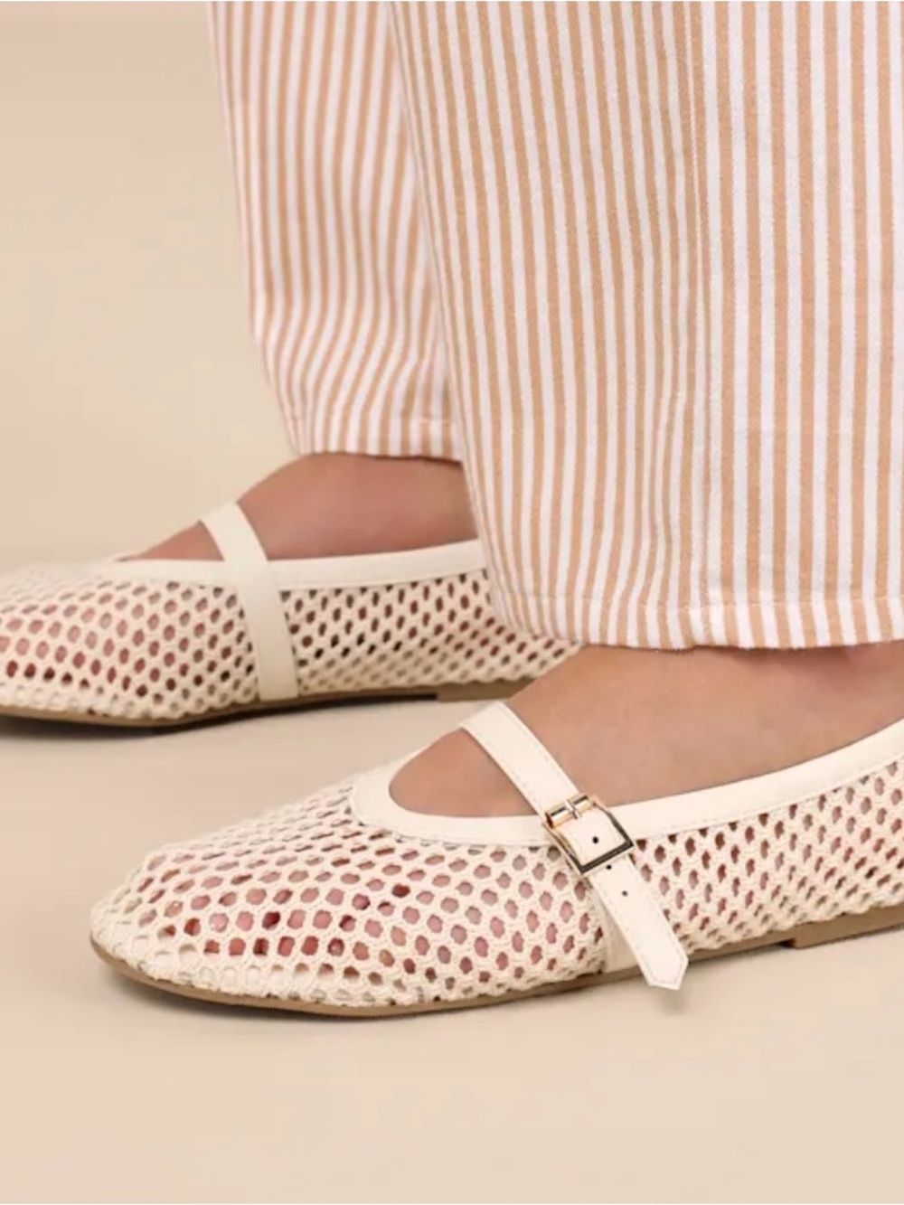 Coconuts by Matisse Ivory Raffia Netted Mary Jane Flats